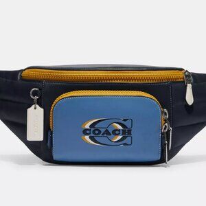 COACH Fanny Pack Track Belt Bag With Quilting And Coach Stamp